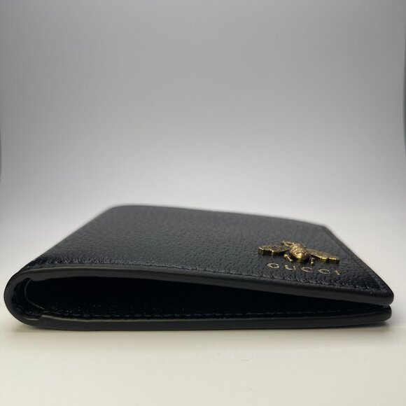 Gucci Grained Leather Bifold Wallet with Bee Insignia in Black - NWOT - Picture 7 of 11